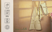 Checked 100% Cotton Apron – Adjustable Neck, Long Waist Ties & 2 Front Pockets | Lively Green