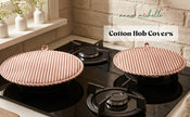 Striped 100% Cotton Hob Cover with Terry Towelling Base | Beautiful Rose