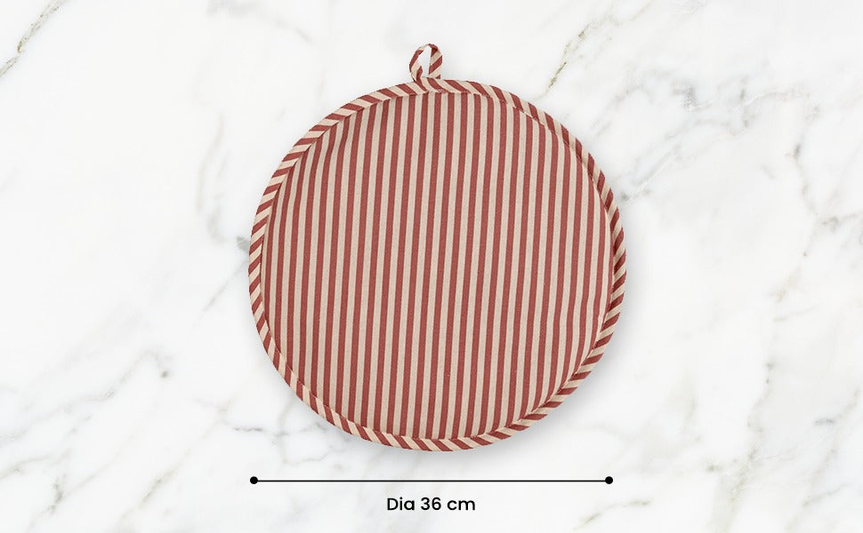 Striped 100% Cotton Hob Cover with Terry Towelling Base | Beautiful Rose