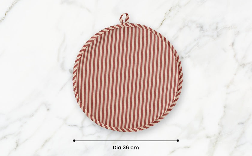 Striped 100% Cotton Hob Cover with Terry Towelling Base | Beautiful Rose