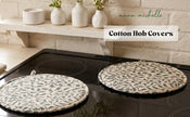 Scroll 100% Cotton Hob Cover with Terry Towelling Base | Lovable Blue
