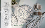 Scroll 100% Cotton Hob Cover with Terry Towelling Base | Lovable Blue