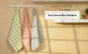 Checked 100% Cotton Set of 2 Reusable Cloth Tea Towels with Hanging Loop | Lively Green
