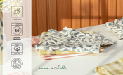 Scroll 100% Cotton Set of 4 Reusable Cloth Napkins | Lovable Blue