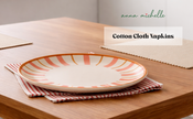 Striped 100% Cotton Set of 4 Reusable Cloth Napkins | Beautiful Rose