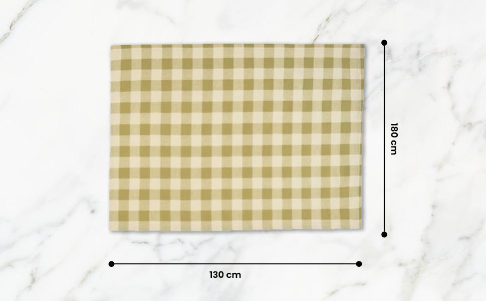 Checked 100% Cotton Everyday Reusable Tablecloth | Lively Green
