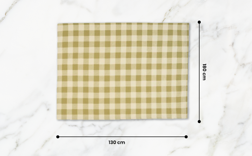 Checked 100% Cotton Everyday Reusable Tablecloth | Lively Green