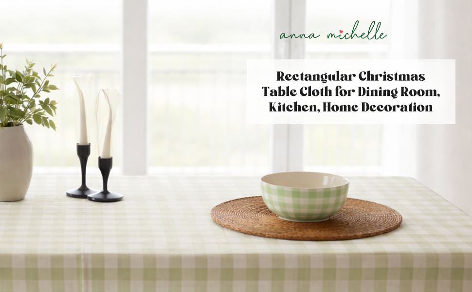 Checked 100% Cotton Everyday Reusable Tablecloth | Lively Green