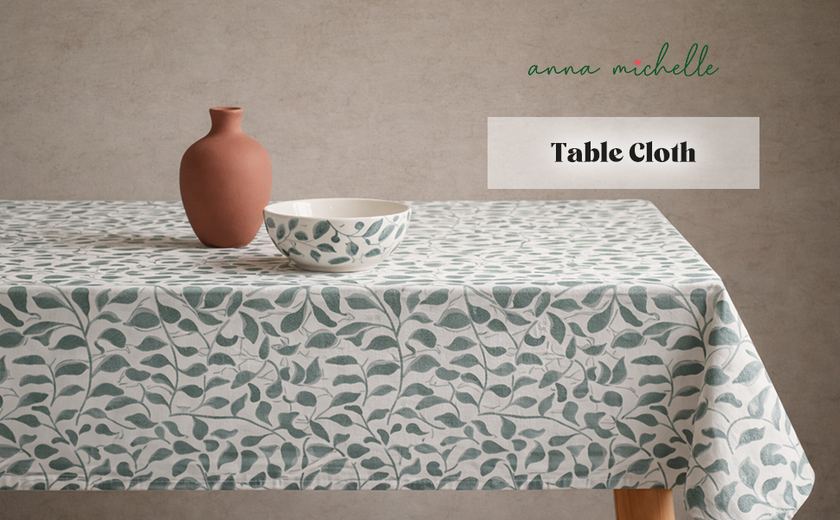 Scroll 100% Cotton Everyday Reusable Tablecloth | Lovable Blue