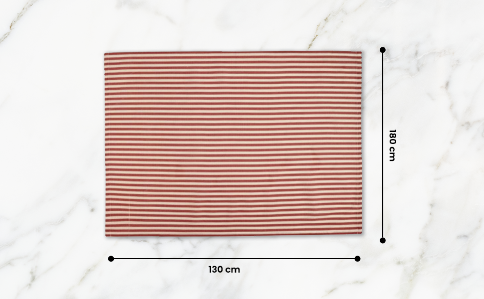 Striped 100% Cotton Everyday Reusable Tablecloth | Beautiful Rose