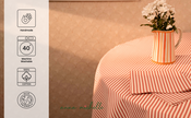 Striped 100% Cotton Everyday Reusable Tablecloth | Beautiful Rose