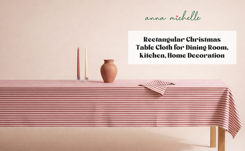 Striped 100% Cotton Everyday Reusable Tablecloth | Beautiful Rose
