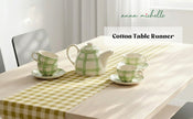 Checked 100% Cotton Everyday Reusable Table Runner | Lively Green