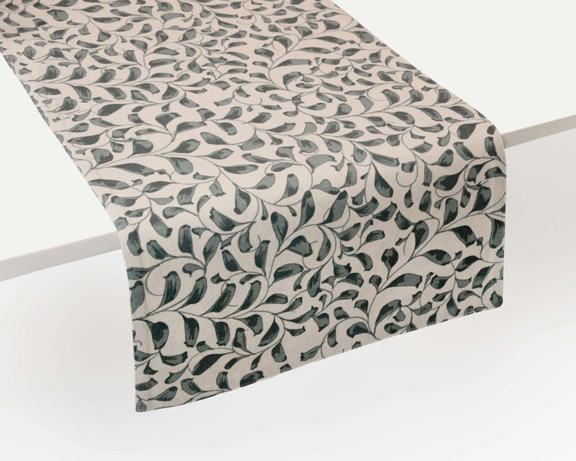 Scroll 100% Cotton Everyday Reusable Table Runner | Lovable Blue