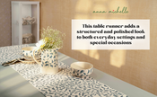 Scroll 100% Cotton Everyday Reusable Table Runner | Lovable Blue