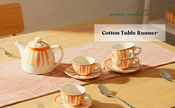 Striped 100% Cotton Everyday Reusable Table Runner | Beautiful Rose