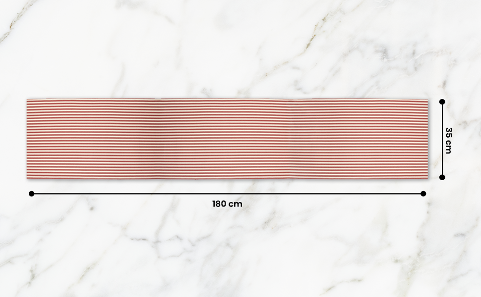 Striped 100% Cotton Everyday Reusable Table Runner | Beautiful Rose
