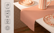 Striped 100% Cotton Everyday Reusable Table Runner | Beautiful Rose
