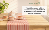 Striped 100% Cotton Everyday Reusable Table Runner | Beautiful Rose