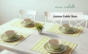 Checked 100% Cotton Set of 2 Reusable Placemats | Lively Green