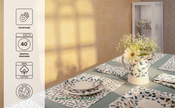 Scroll 100% Cotton Set of 2 Reusable Placemats | Lovable Blue