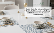 Scroll 100% Cotton Set of 2 Reusable Placemats | Lovable Blue