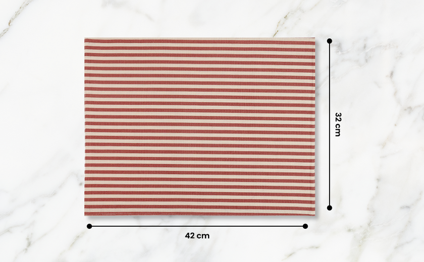 Striped 100% Cotton Set of 2 Reusable Placemats | Beautiful Rose