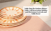 Striped 100% Cotton Set of 2 Reusable Placemats | Beautiful Rose