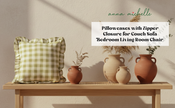 Checked Cotton Cushion Cover with Frill | Lively Green (with Pad)