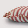 Striped Cotton Cushion Cover with Frill | Rose Pink (with Pad)