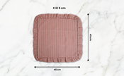 Striped Cotton Cushion Cover with Frill | Rose Pink (with Pad)