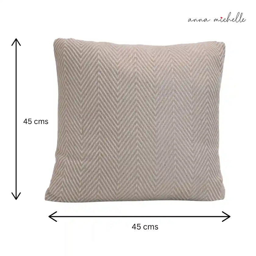 Chevron Grey Handwoven Cushion Recycled Plastic (with Pad)