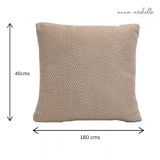Chevron Ochre Handwoven Cushion Recycled Plastic (with Pad)