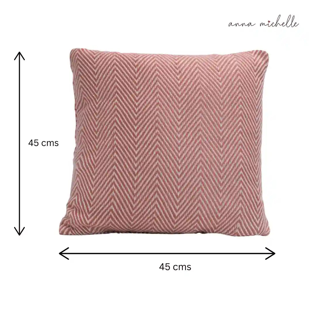 Chevron Rose Handwoven Cushion Recycled Plastic (with Pad)