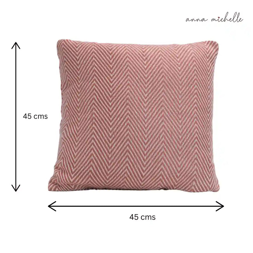 Chevron Rose Handwoven Cushion Recycled Plastic (with Pad)