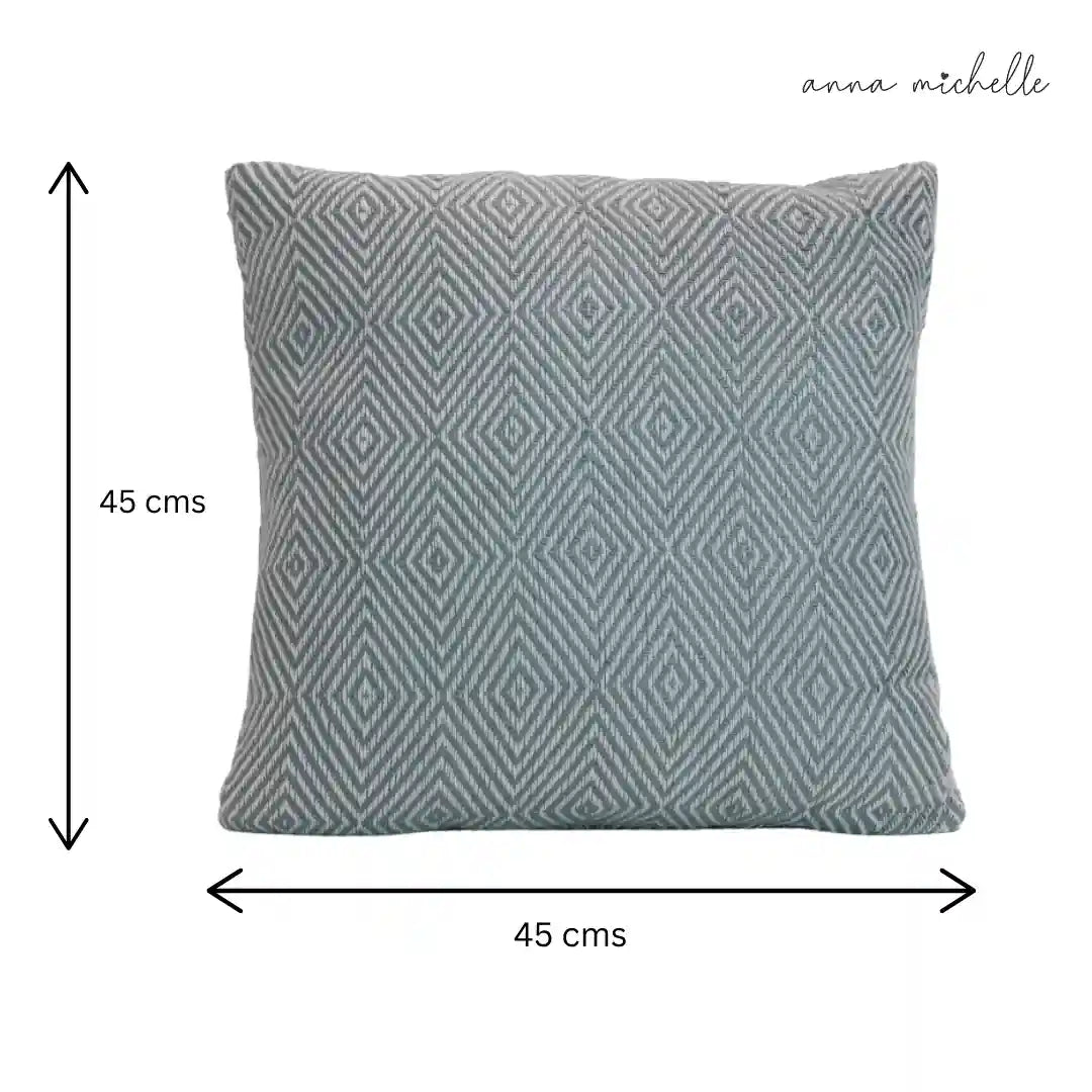 Diamond Blue Handwoven Cushion Recycled Plastic (with Pad)
