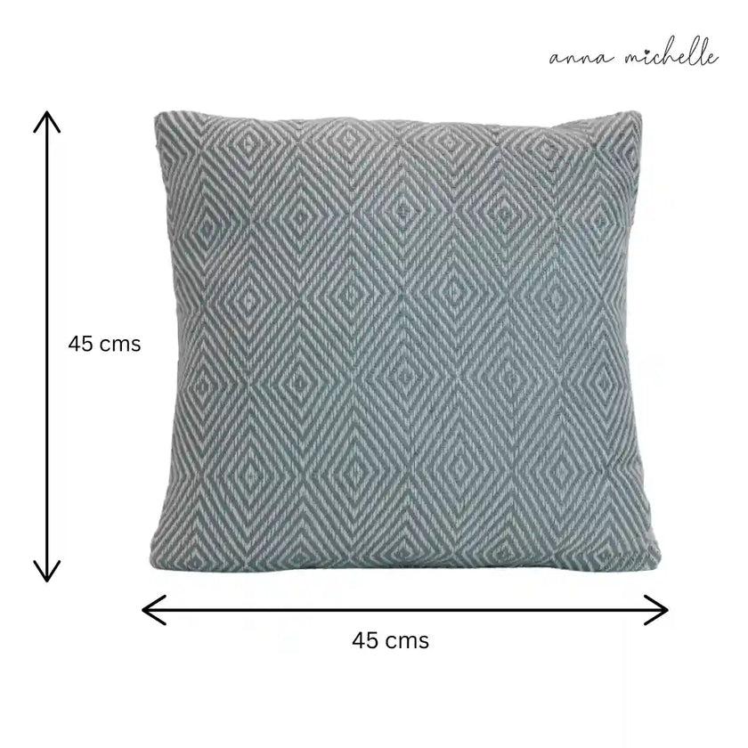 Diamond Blue Handwoven Cushion Recycled Plastic (with Pad)