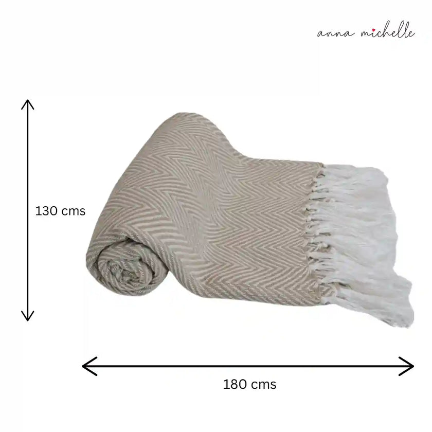 Chevron Grey Handwoven Throw Recycled Plastic Bottles