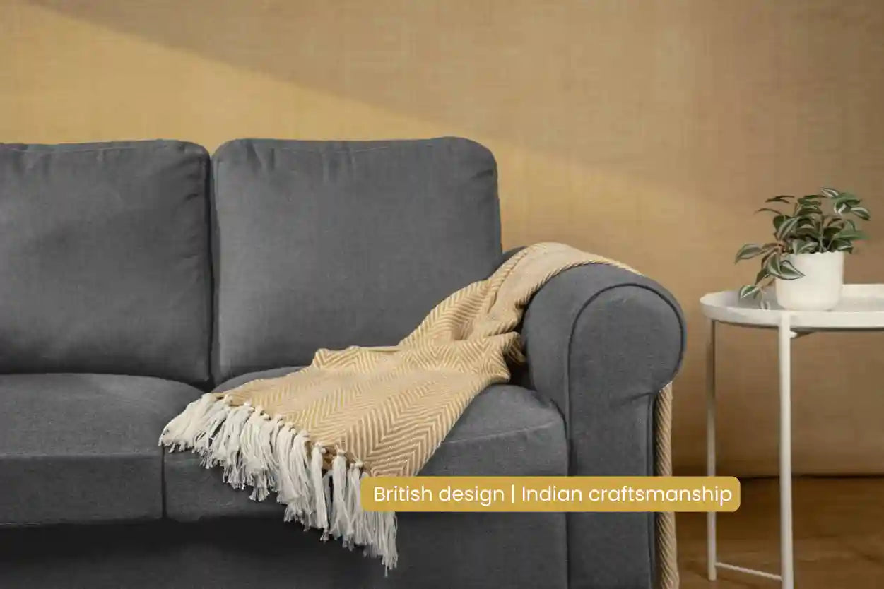 Chevron Ochre Handwoven Throw Recycled Plastic Bottles