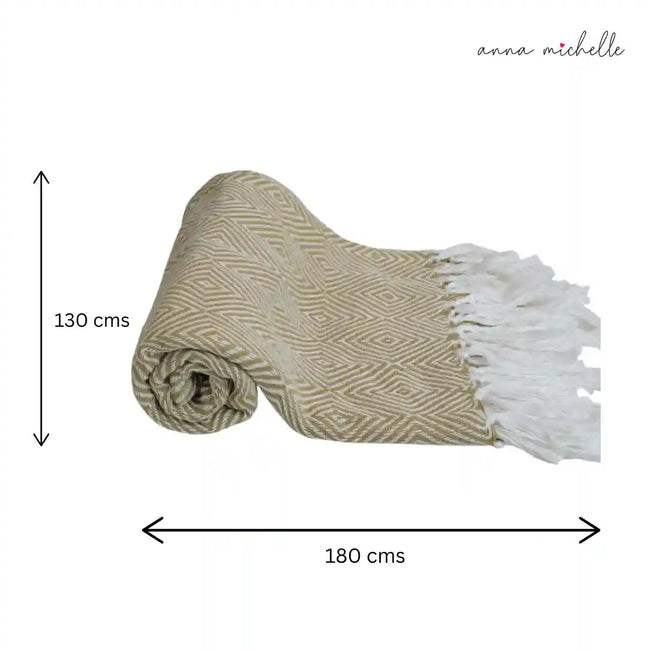Diamond Green Handwoven Throw Recycled Plastic Bottles