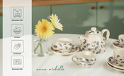 Scroll Handmade & Hand-Painted Stoneware (Set of 4) Cups & Saucers | Lovable Blue