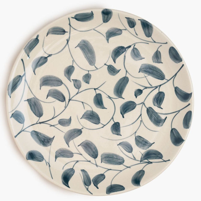Scroll Handmade & Hand Painted Stoneware Dinner Plates (Set of 4)| Lovable Blue