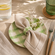 Checked Handmade Stoneware Napkin Rings (Set of 4) | Lively Green