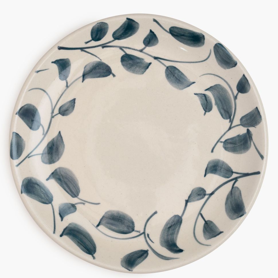 Scroll Handmade & Hand-Painted Stoneware Side Plates (Set of 4)  | Lovable Blue