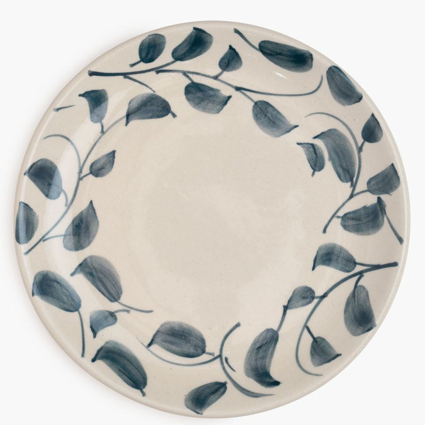 Scroll Handmade & Hand-Painted Stoneware Side Plates (Set of 4)  | Lovable Blue
