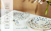 Scroll Handmade & Hand-Painted Stoneware Side Plates (Set of 4)  | Lovable Blue