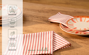 Striped Handmade & Hand-Painted Stoneware Side Plates (Set of 4) | Beautiful Rose