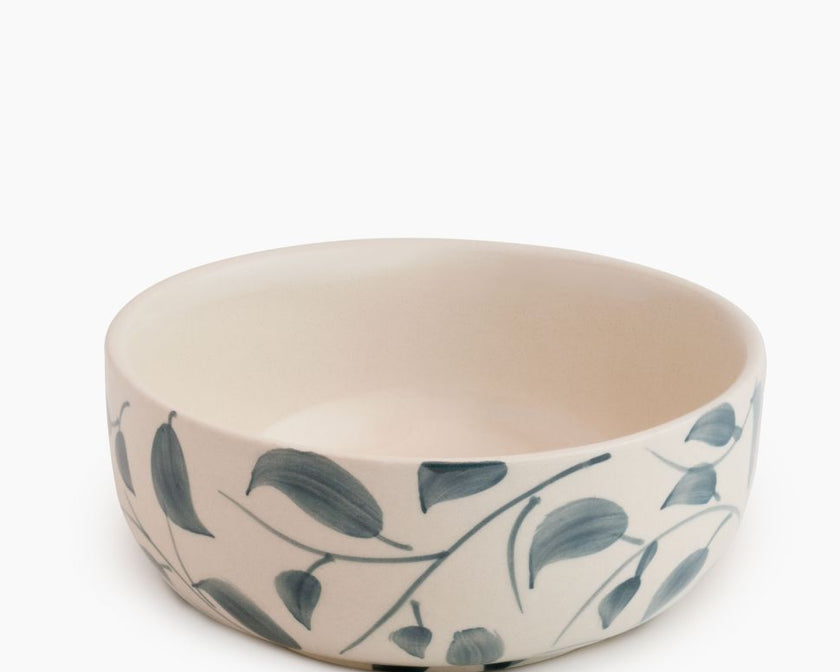Scroll Handmade & Hand-Painted Stoneware Cereal Bowls (Set of 4) | Lovable Blue