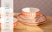 Striped Handmade & Hand-Painted Stoneware Cereal Bowls – Set of 4 | Beautiful Rose