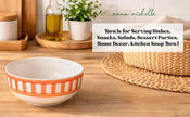 Striped Handmade & Hand-Painted Stoneware Cereal Bowls – Set of 4 | Beautiful Rose
